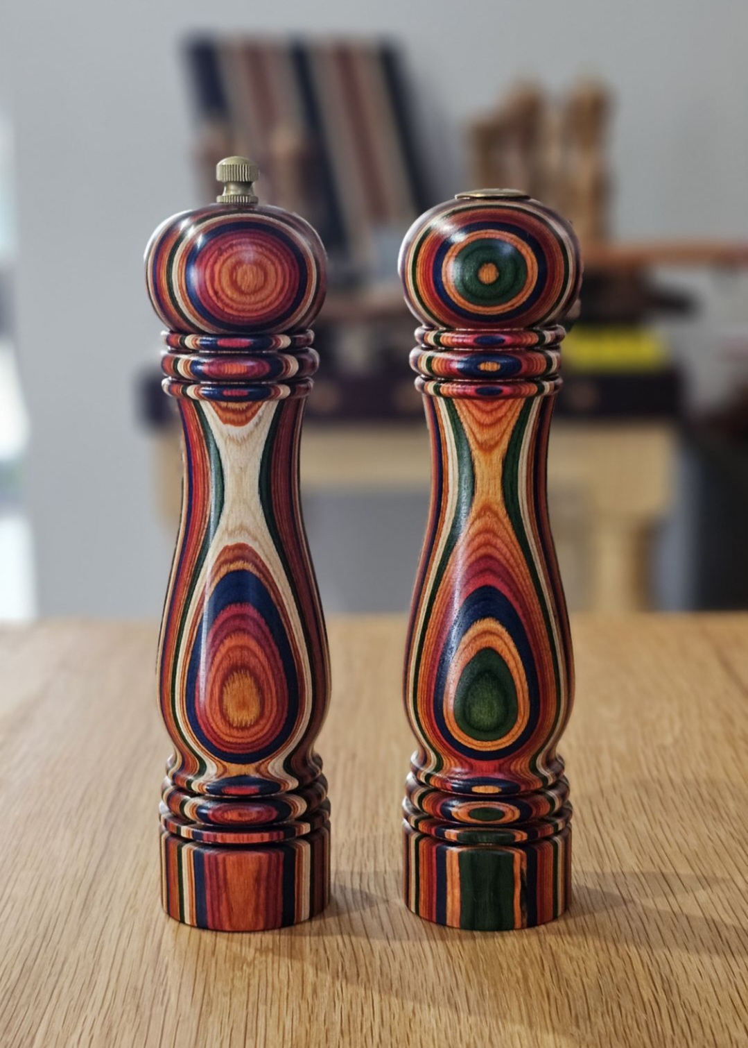 Custom Laminated and Turned Salt and Pepper Mill